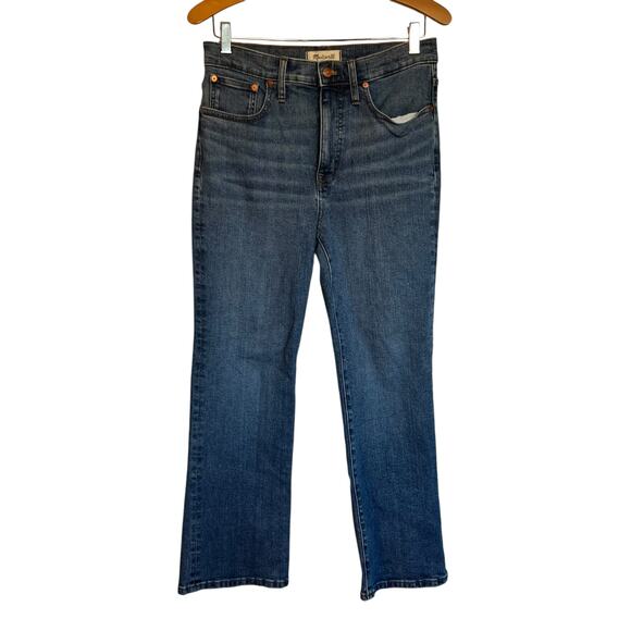 Madewell Cali Demi-Boot Jeans Glenside Wash Crop Bootcut Blue Wash Denim Size 28 - Picture 1 of 11